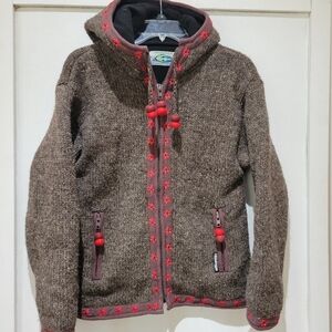 Laundromat Brown Hooded Wool Jacket